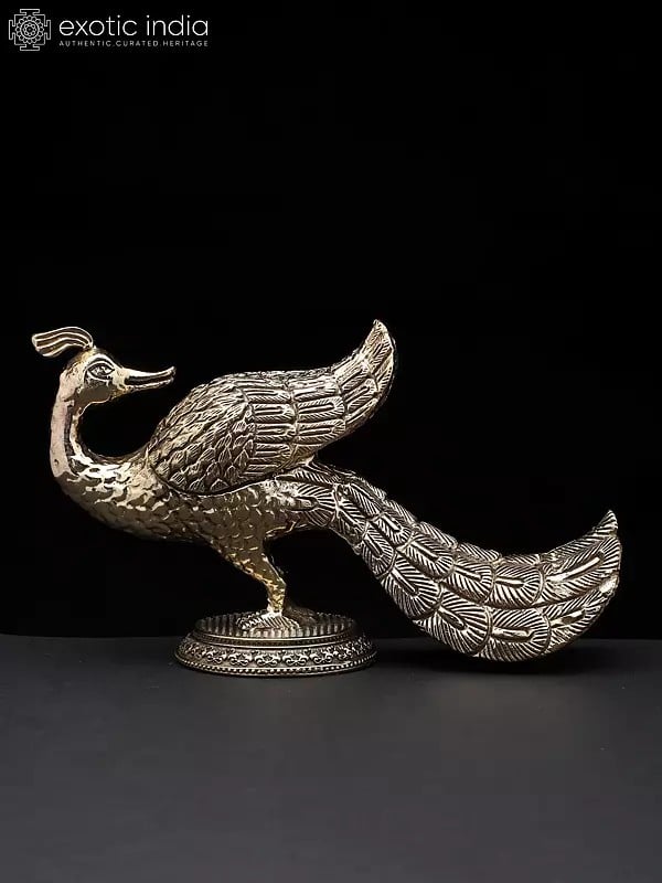 7" Superfine Peacock Statue | Brass Statue | Table Decor