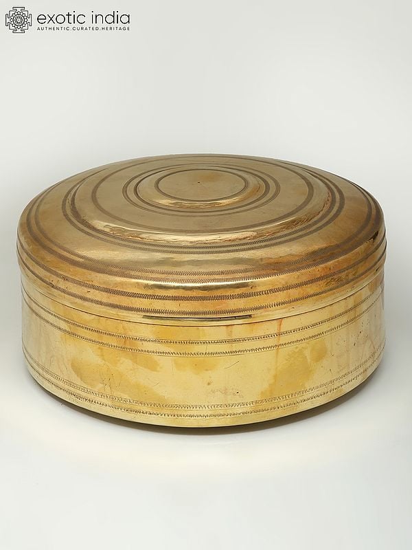 9" Brass Round Masala Box | Kitchen Item