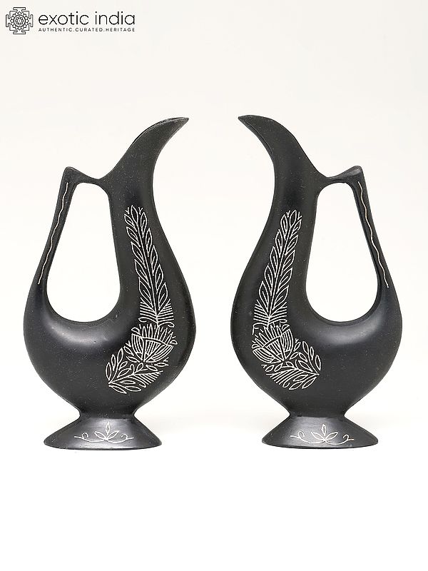 6" Pair of Jug Vases with Gift Box | Bidri Artwork