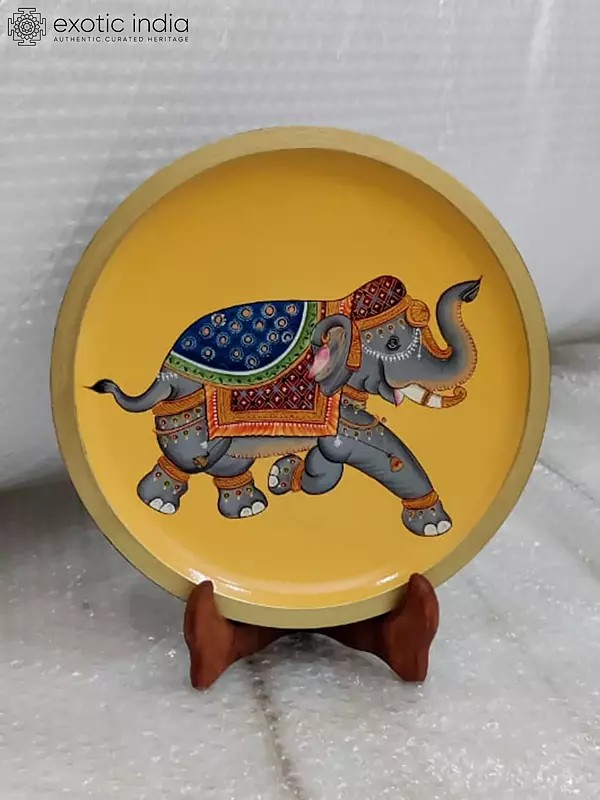 Decorative Elephant | Hand-Painted Pichwai Wall Plate