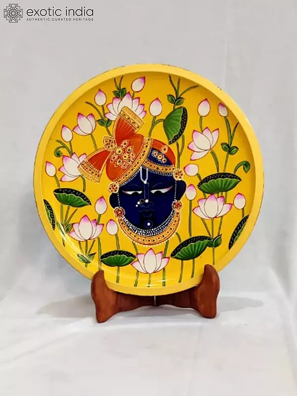 Hand-Painted Shrinath Ji - Pichwai Art | Wall Hanging Plate
