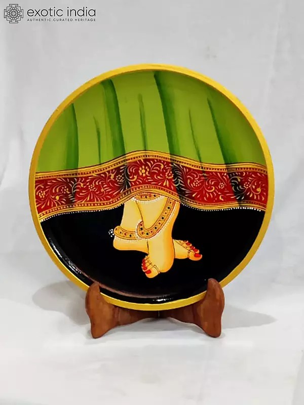 Goddess Radha's Feet | Pichwai Wall Plate