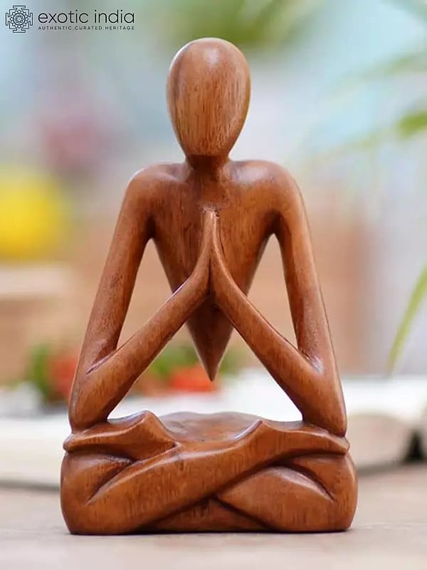 8" Namaste Yoga |  Modern Art Wood Sculpture