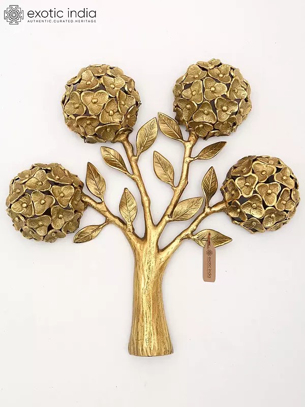 12" Decorative Brass Tree of Life Wall Hanging