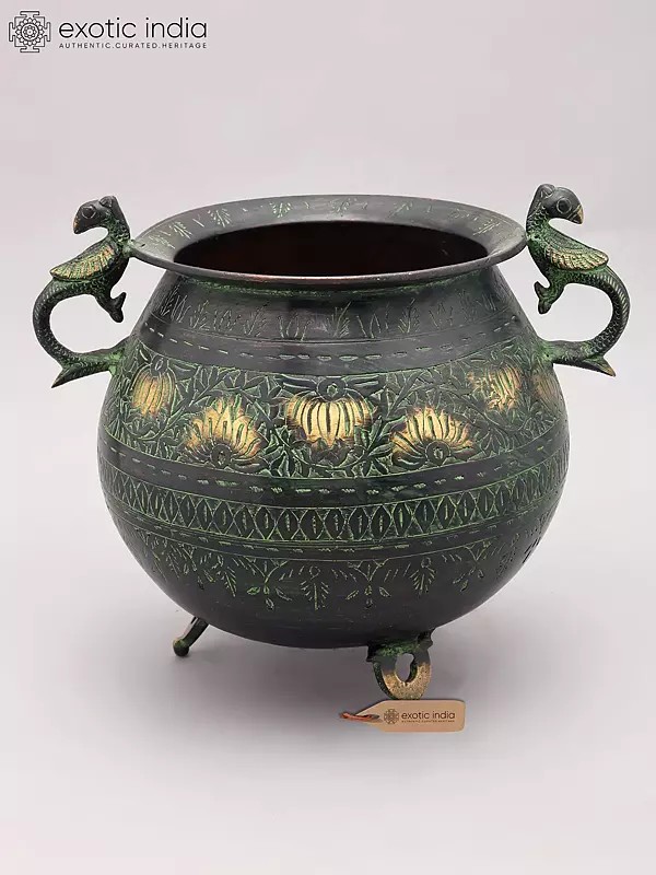 12" Designer Brass Planter