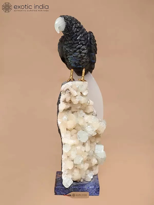 12" Decorative Parrot Statue | Gemstone Art