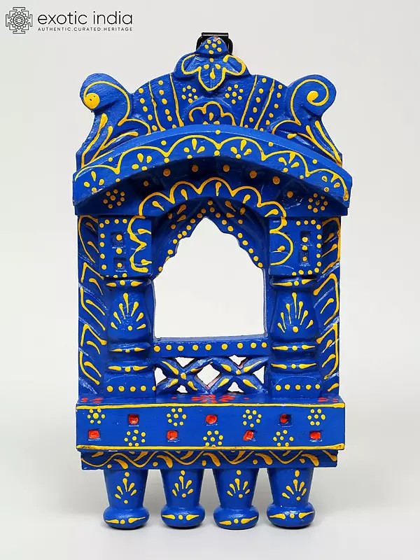 10" Traditional Rajasthani Style Hand Painted Jharokha (Window)