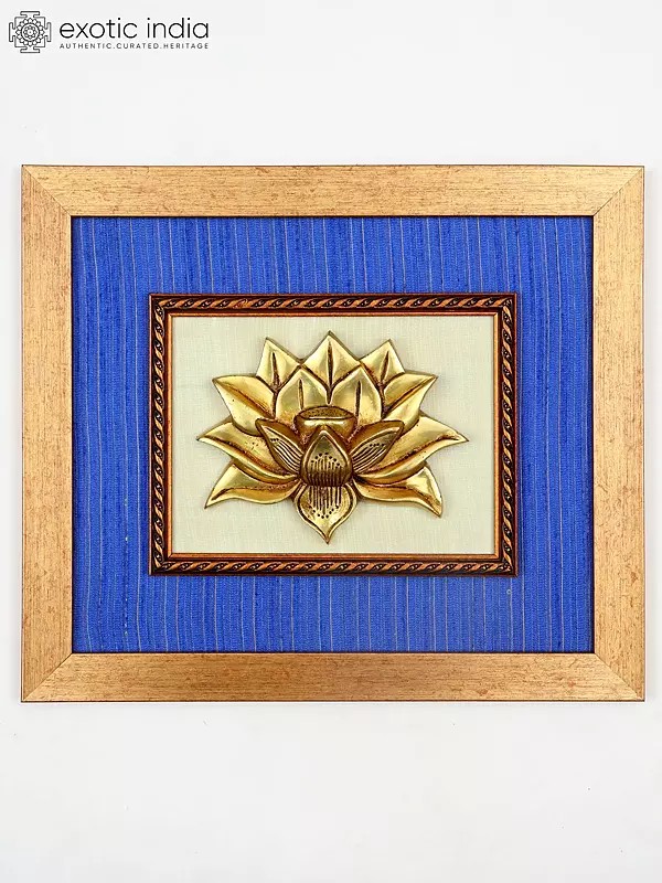 15" Wood Framed Lotus Flower | Wall Hanging