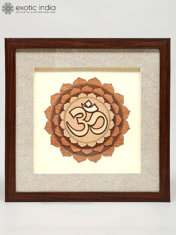 12" Om (Aum) - Symbol of Hinduism | Wall Hanging Wooden Frame