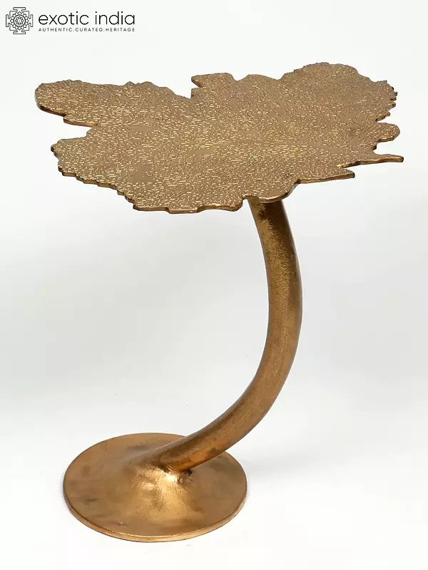 18" Leaf Design Stylish Brass Table