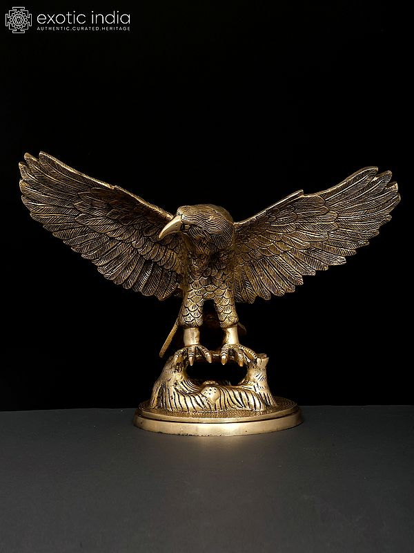 16" Brass Eagle with Open Wings | Brass Statue | Home Decor