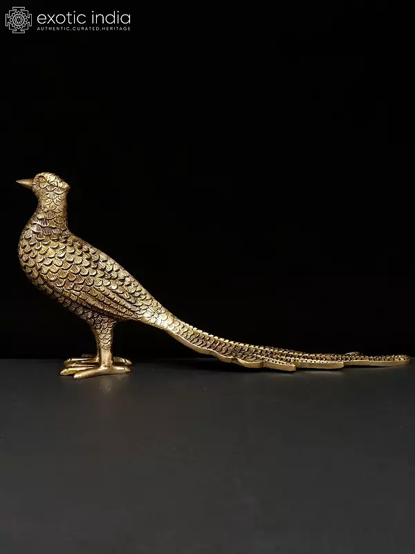 15" Pheasant Bird | Brass Statue | Home Decor