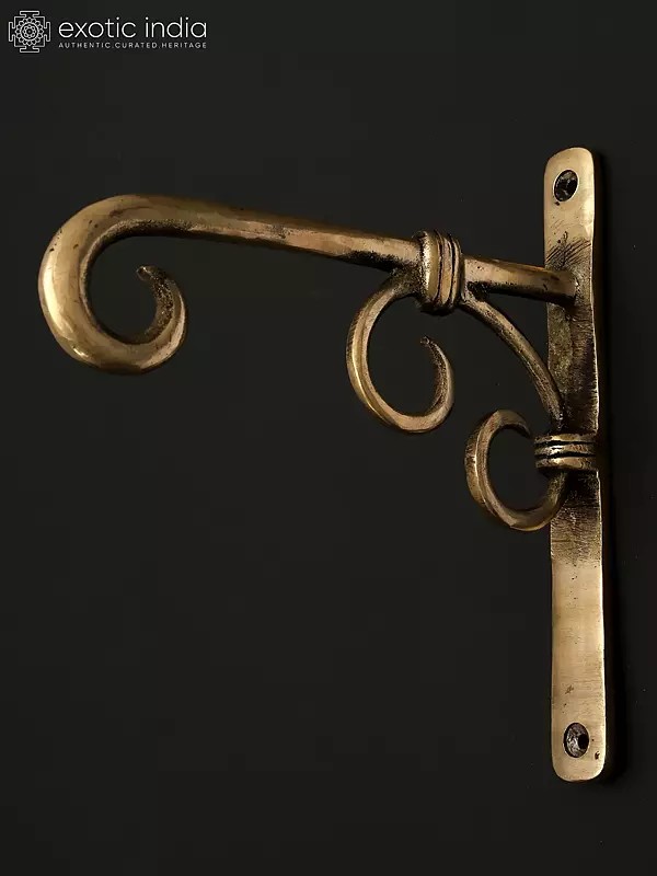 7" Brass Designer Wall Hanging Bracket
