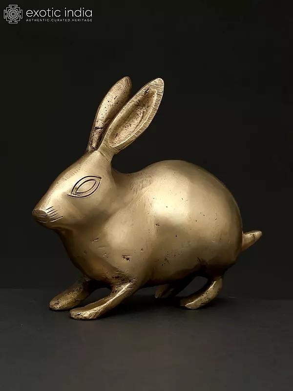 6" Small Decorative Rabbit Figurine | Brass Statue | Table Decor