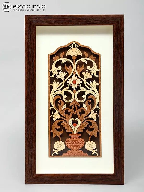 11" Flower Pot Wood Frame | Wall Hanging | Home Decor