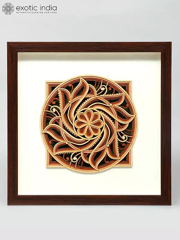 12" Floral Design Wood Frame | Wall Hanging | Home Decor