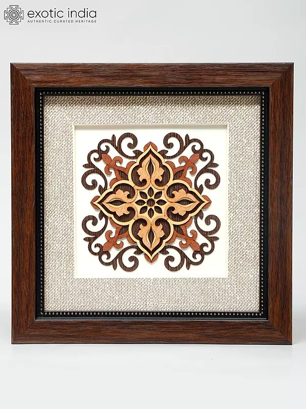 8" Floral Design Wood Frame | Wall Hanging | Home Decor