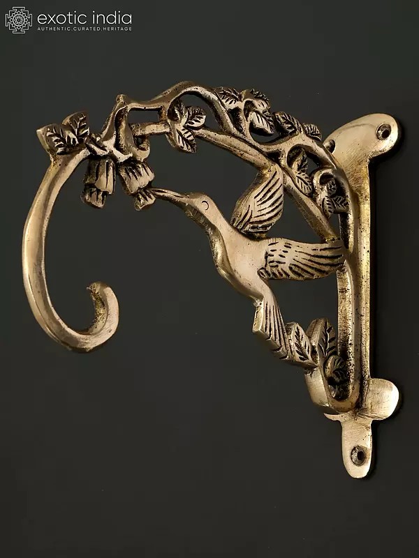 7" Brass Wall Hanging Bird Design Bracket | Home Decor