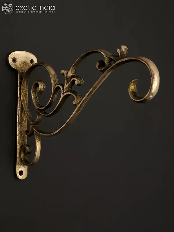 10" Brass Wall Hanging Mount Bracket | Home Decor