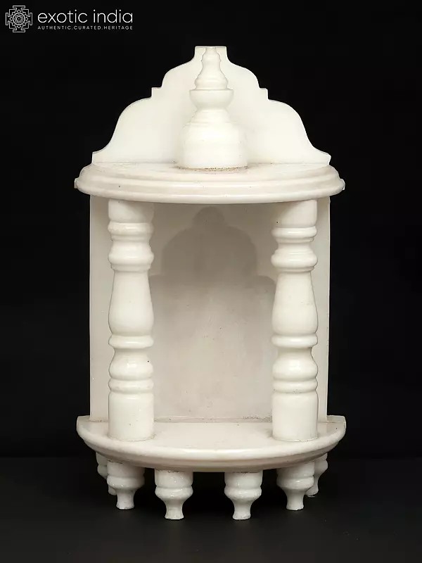 9" Small White Marble Temple | Wall Hanging