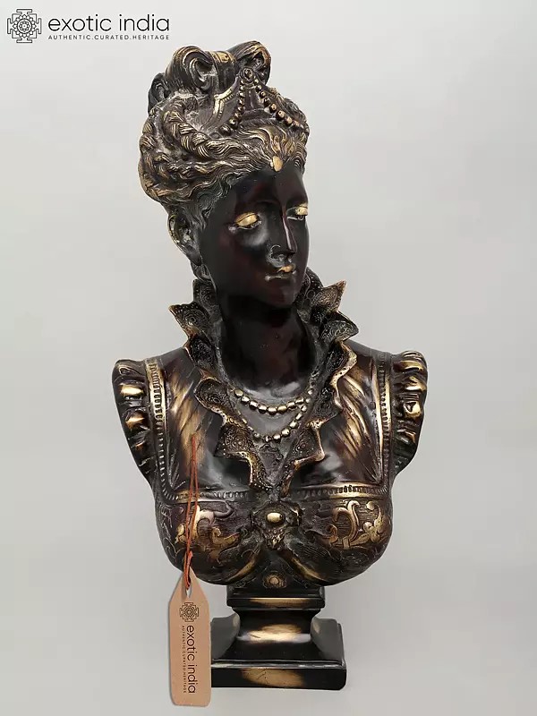 26" French Lady Bust | Brass Sculpture | Home Decor