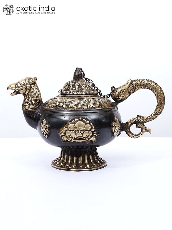 12" Camel Design Buddhist Monastery Kettle in Brass