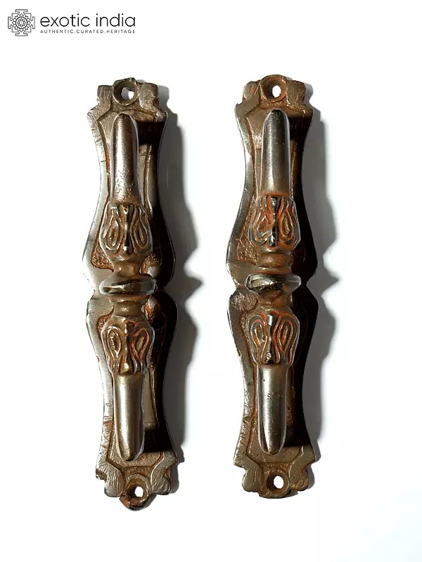 5" Stylish Brass Door Handles in Pair