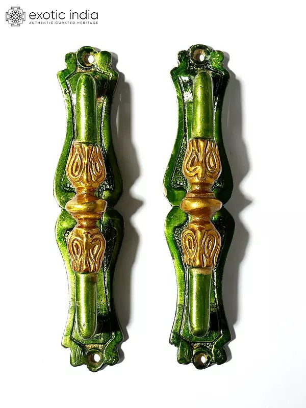 5" Stylish Brass Door Handles in Pair