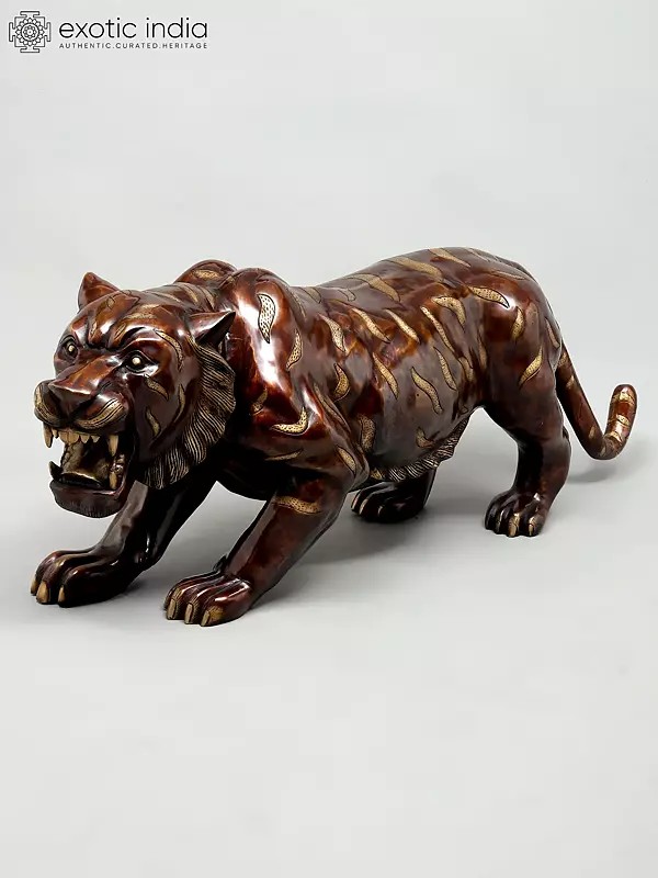 50" Large Size Roaring Tiger | Life-Like Decorative Sculpture | Home Decor