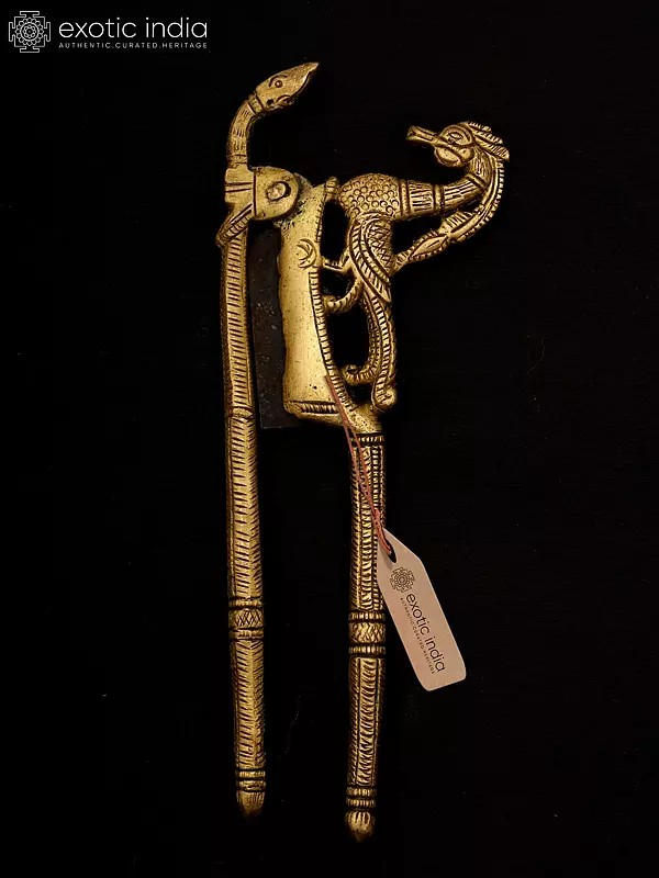 7" Peacock with Snake Design Nut Cracker/Sarota
