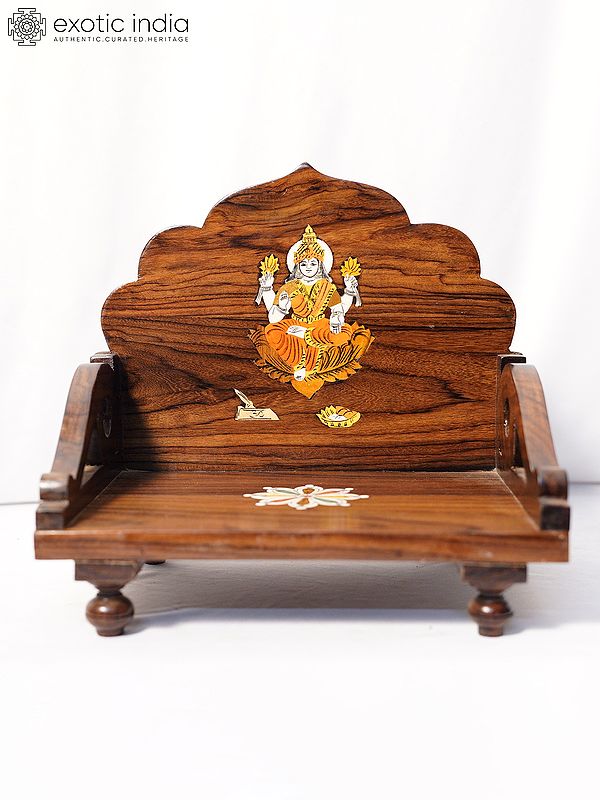 11" Mandasana With Lakshmi Design For Home | Handmade Rosewood Home Decor Item
