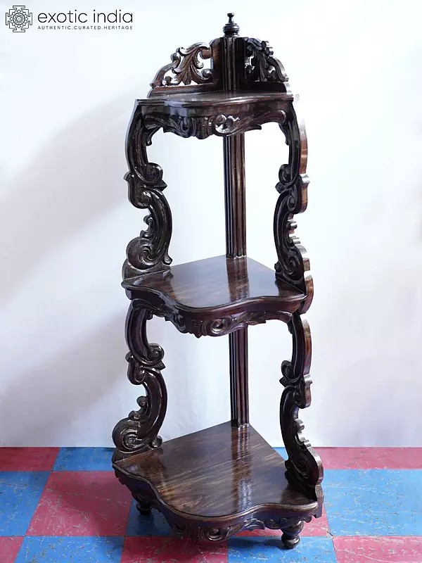 59" Handmade Wood Corner Table | Handmade Rosewood Home Decor Item