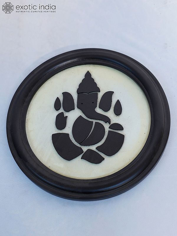 8" Ganesha Wood Plate For Wall | Handmade Rosewood Home Decor Item