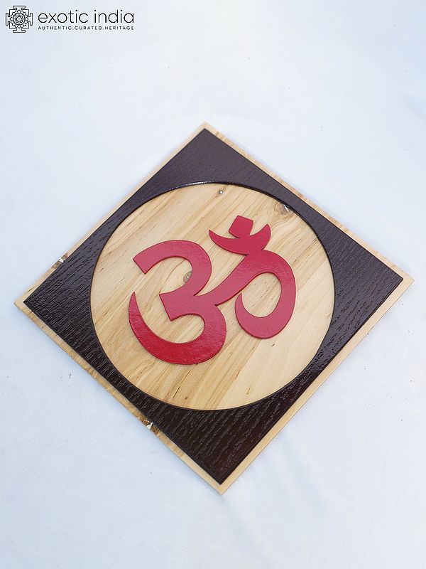 6" Wall Hanging Wood Plate With Om Design | Handmade Rosewood Home Decor Item