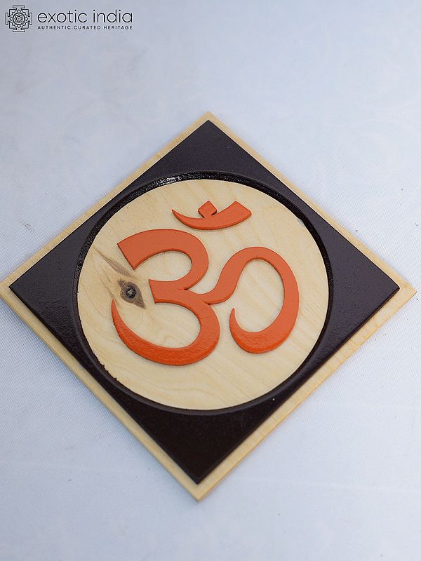 6" Aum Wood Plate For Home | Handmade Rosewood Home Decor Item