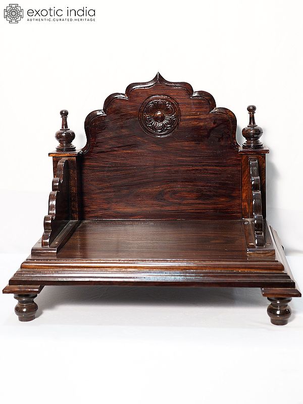19" Wood Carved Mandasana For Home | Handmade Rosewood Home Decor Item
