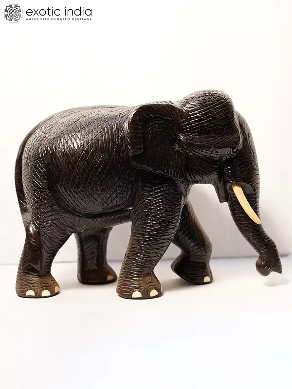 17" Calm Elephatn Handcrafted Sculpture | Handmade Rosewood Figurine