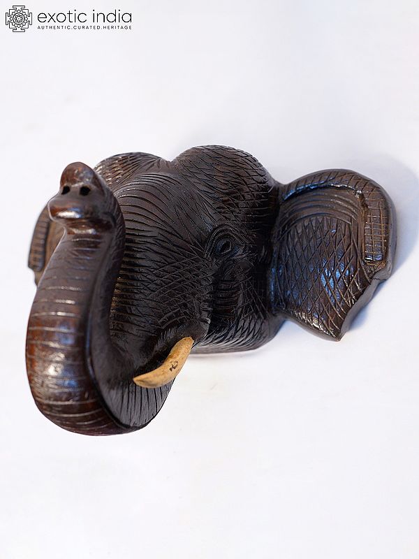 12" Handmade Wall Hanging Head Of Elephant | Handmade Rosewood Figurine