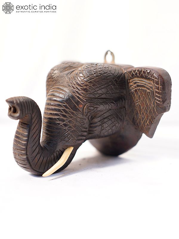 9" Decorative Elephant Head For Wall | Handmade Rosewood Figurine