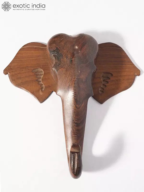12" Small Elephant Head For Home Decor | Handmade Rosewood Figurine