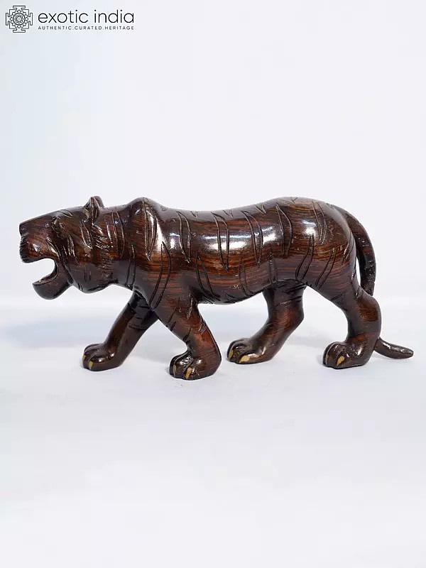 13" The Black Panther Statue In Wood | Handmade Rosewood Figurine