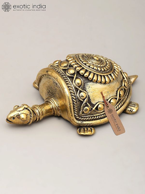 4" Decorative Brass Tortoise | Dhokra Art | Table Decor