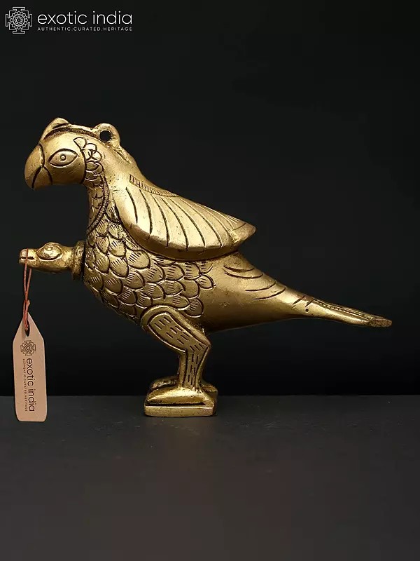 4'' Standing Parrot | Brass Statue