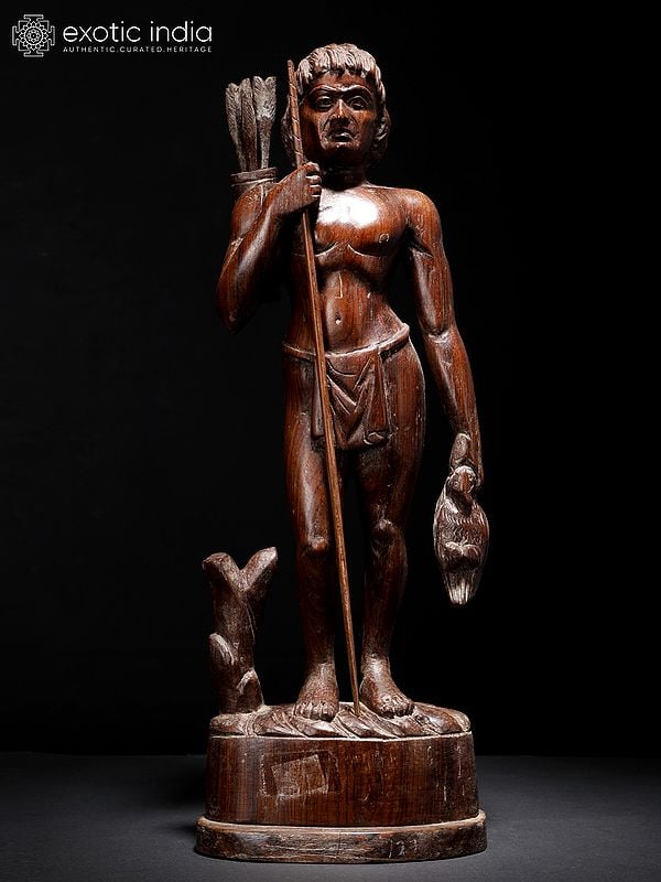 19" Hunter | Wood Carved Statue