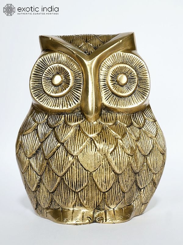 7" Brass Owl Statue | Table Decor