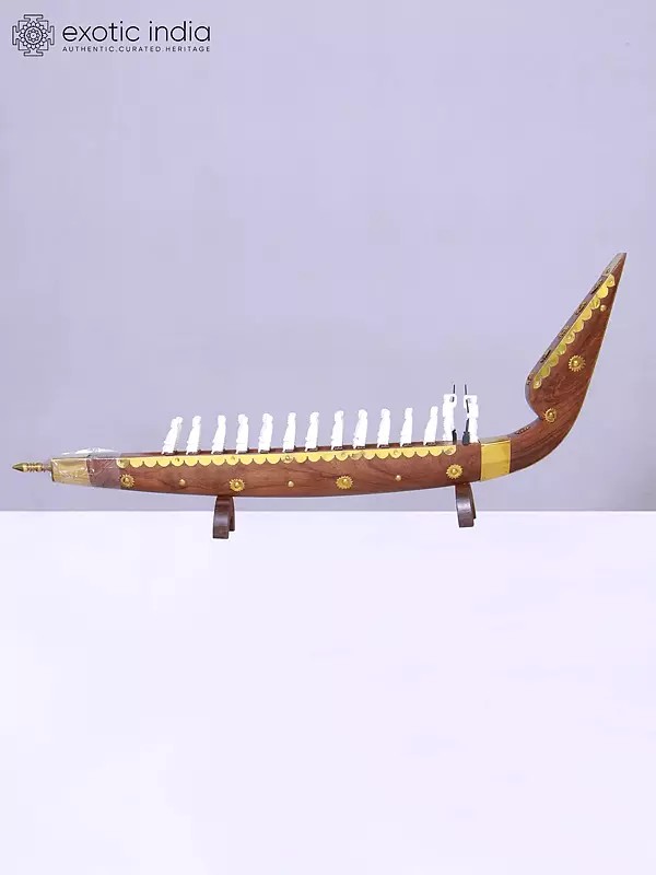 22" Kerala Boat Rosewood Sculpture | Handmade | Home Décor Statue