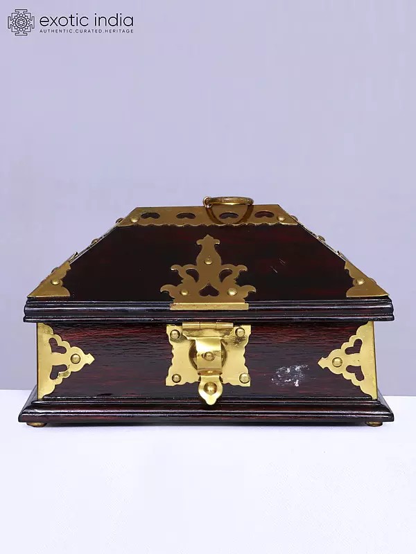 9" Rosewood Jewel Box From Kerala | Handmade | Decorative Item