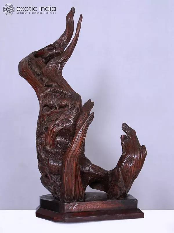 21" Rosewood Unique Art Statue | Handmade | Home Décor Figurine