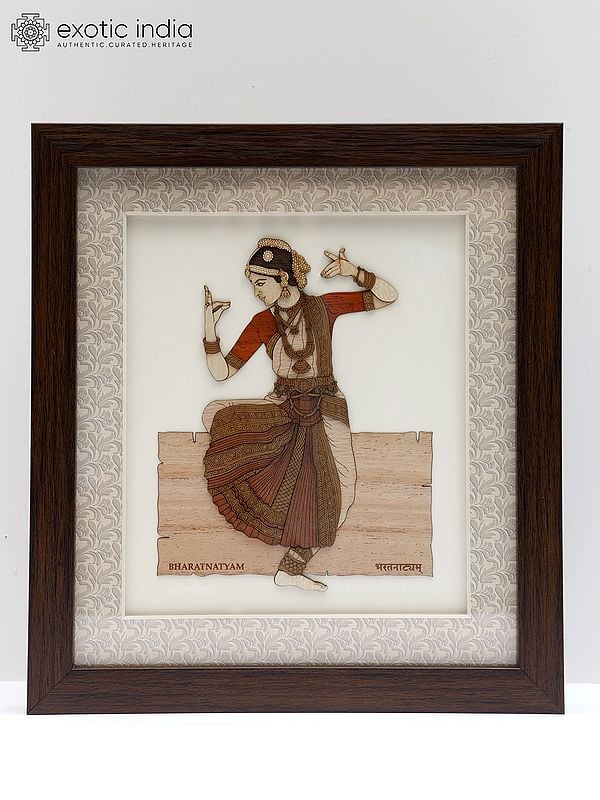 Bharatanatyam - Indian Classical Dance | Wood Carved Frame | Wall Hanging