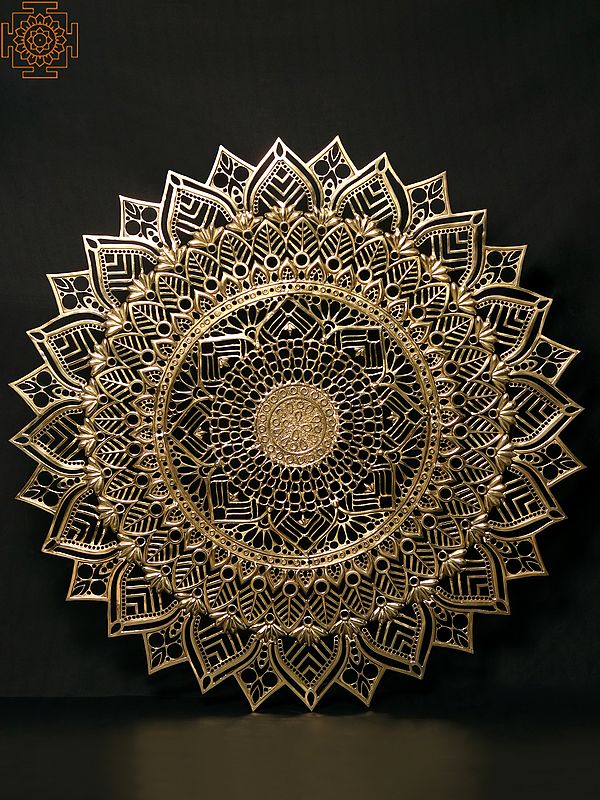 54" Large Size Mandala Wall Art in Brass